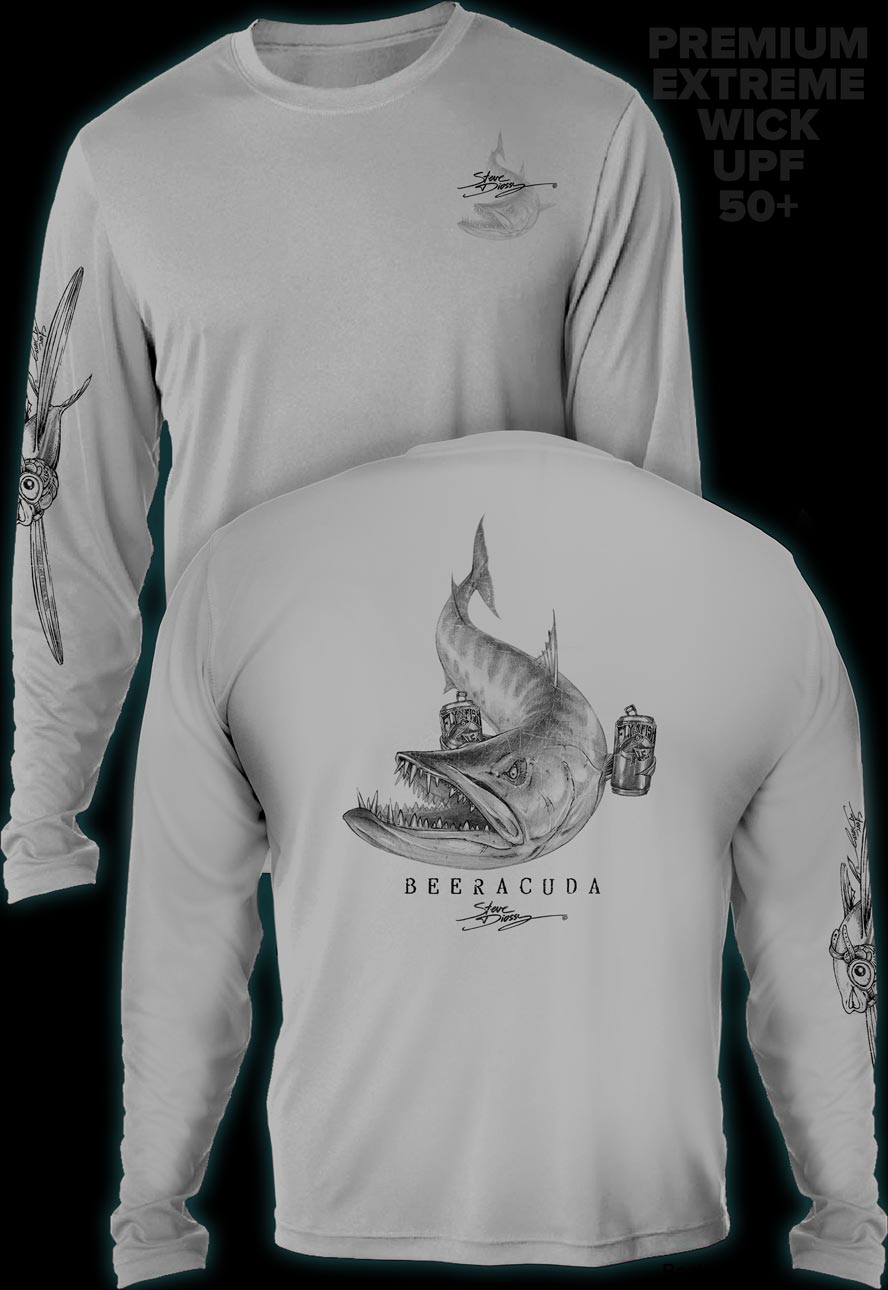 "Beeracuda" Men's Extreme Wick Long Sleeve Performance Shirt ᴜᴘꜰ-ᴛᴇᴇ